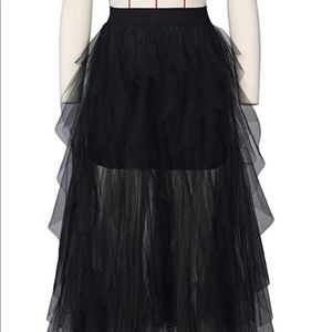 AQUARII Dreamy Layered Tulle black midi skirt 🖤